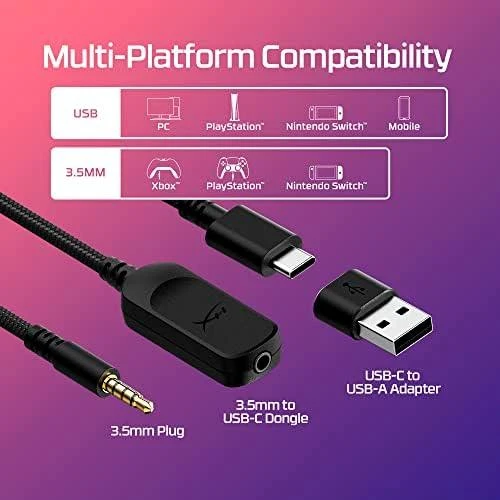 HyperX Cloud III žaidimų ausinės, Juodos