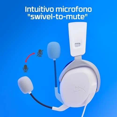 HyperX Cloud Stinger 2 žaidimams skirtos ausinės su laidu, skirtos PS4/PS5 konsolėms, Baltos