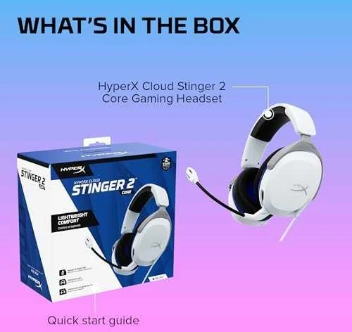 HyperX Cloud Stinger 2 Core Gaming žaidimų ausinės, skirtos PS konsolėms, Baltos