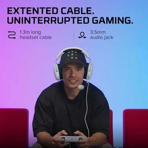 HyperX Cloud Stinger 2 Core Gaming žaidimų ausinės, skirtos PS konsolėms, Baltos