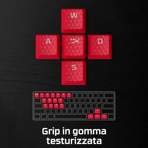 Pakaitiniai klavišai HyperX Rubber Keycaps, rožinės spalvos (US)