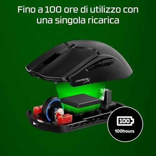 Hewlett Packard (HP) HP HyperX Pulsefire Haste 2 Mini Wireless Juodas Pelė žaidimams