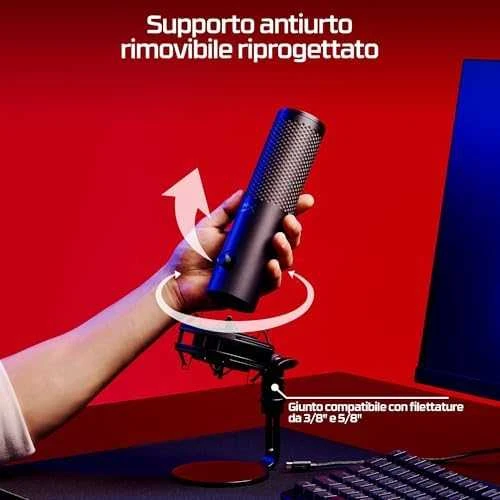 HyperX QuadCast 2 S kondensatorinis žaidimų mikrofonas | Juodas