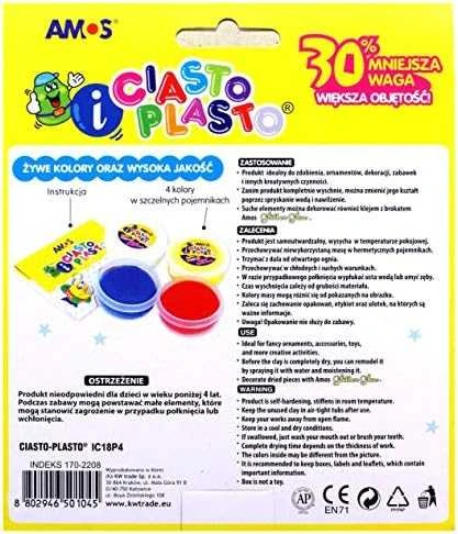 Modelinas Amos iClay, 18g x 4-spalvų