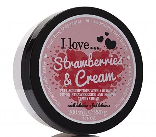 „I Love Originals“ drėkinamasis braškių ir kreminio kūno sviestas, 200 ml