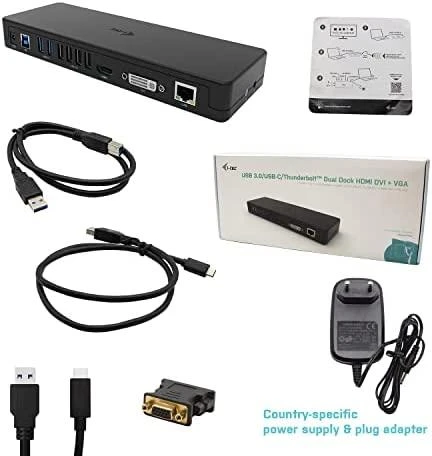 I-TEC USB 3.0 USB-C dviguba Ekrano prijungimo stotis HDMI DVI + VGA