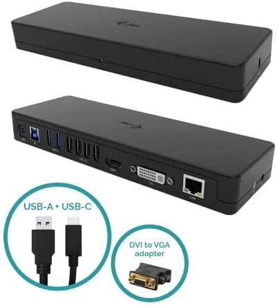 I-TEC USB 3.0 USB-C dviguba Ekrano prijungimo stotis HDMI DVI + VGA