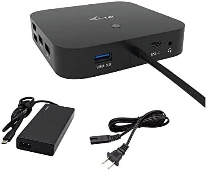 I-TEC USB-C Dual Ekranas MST DS 1x DP 1x HDMI 1x GLAN 3x USB 3.0 2xUSB 2.0 1xUSB-C-Datei 1xGarso / mikrofono lizdas 1x65W USB-C PD + įkroviklis 77W