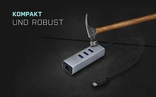 I-tec Metal C31METALG3HUB sąsajos šakotuvas USB 3.2 Gen 2 (3.1 Gen 2) Type-C 5000 Mbit/ai Pilka