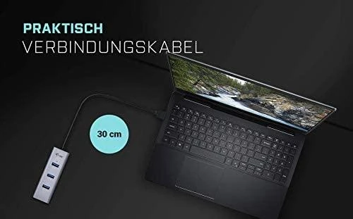 I-tec Metal U3HUBMETAL403 sąsajos šakotuvas USB 3.2 Gen 1 (3.1 Gen 1) Type-A 5000 Mbit/ai Pilka