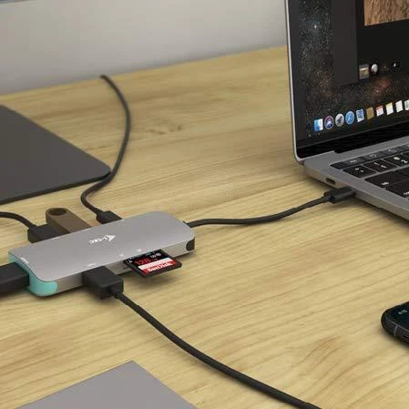 I-TEC USB C metalinis nano dokas 1xHDMI 4K 1xSD kortelių skaitytuvas 1xmicroSDCardreader 3xUSB 3.0 prievadas 1xUSB-C PD suderinamas su T
