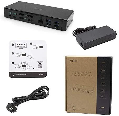 I-TEC USB-C Quattro Ekranas prijungimo stotis 2xDP 2xHDMI 1xGLAN 5xUSB 3.0 1xUSB-C-Data 1xGarsas 1xMic 85W PD KL