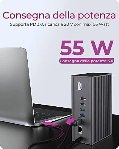 Raidsonic | Icy Box | IB-DK2262AC DockingStation | Dock | Ethernet LAN (RJ-45) jungtys 1 | VGA (D-Sub) jungtys quantity 1 | USB 3.0 (3.1 Gen 1) Type-C jungtys quantity 1 | USB 3.0 (3.1 Gen 1) jungtys quantity 3 | USB 2.0 jungtys quantity 3 | HDMI jungtys quantity 2 | Ethernet LAN | Garantija 24 mėn.