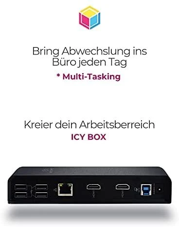 ICY BOX IB-DK2251AC kelių prijungimo stotelė nešiojamiesiems kompiuteriams ir kompiuteriams