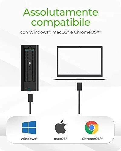 Icy Box RaidSonic ICYBOX IB-180MC-C31 M.2 NVMe ir SATA SSD prijungimo jungtis USB 3.2 Gen2