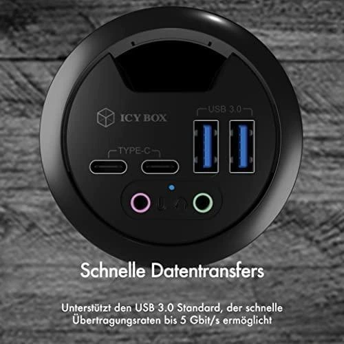 RAD ICY BOX IB-HUB1403B šakutės lizdas Antracitas