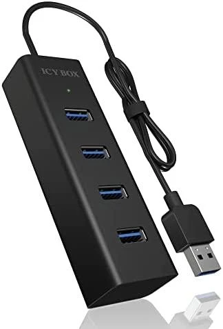 ICYBOX IB-HUB1409-U3 Icy Box 4x Port USB 3.0 Hub, Juodas