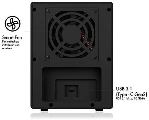 ICY BOX IB-3740-C31 USB 3.1 Type-C SINGLE korpusas, skirtas 4x2,5/3,5 colio SATA HDD / SSD diskams