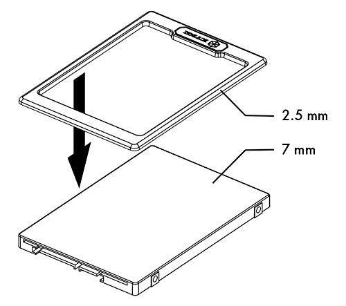 Raidsonic | Tarpiklis 2,5" HDD/SSD nuo 7 mm iki 9,5 mm aukščio | ICY BOX IB-AC729