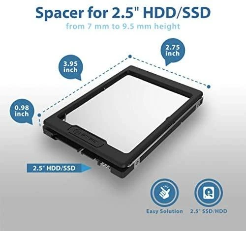 Raidsonic | Tarpiklis 2,5" HDD/SSD nuo 7 mm iki 9,5 mm aukščio | ICY BOX IB-AC729