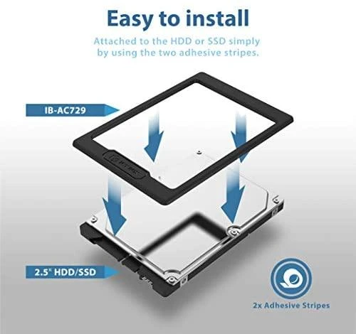 Raidsonic | Tarpiklis 2,5" HDD/SSD nuo 7 mm iki 9,5 mm aukščio | ICY BOX IB-AC729