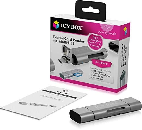 „Icy Box Raidsonic“ | Išorinis kortelių skaitytuvas su kelių USB jungčių jungtimi | Išorinis | „Micro SDHC“, „Micro SDXC“, „Micro SD 3.0 UHS-I SD, SDHC, SDXC, SD 2.0 UHS-I, MMC | išorinis