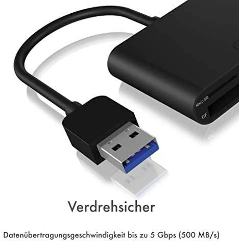 ICYBOX IB-CR301-U3 Icy Box Išorinis kortelių skaitytuvas USB 3.0, CF, SD, Micro SD