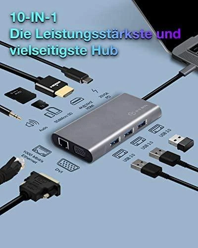 Icy Box IB-DK4040-CPD USB Type-C™ prijungimo stotis su dviem vaizdo sąsajomis | Raidsonic