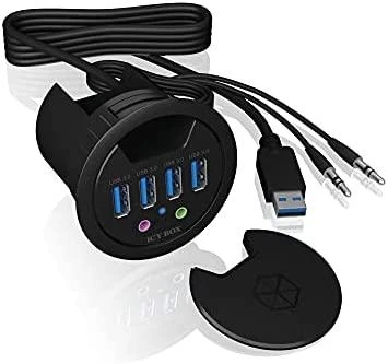 ICYBOX IB-HUB1403A Icy Box Desk Hub 4x USB 3.0, 1x garso įvestis, 1x garso išvestis
