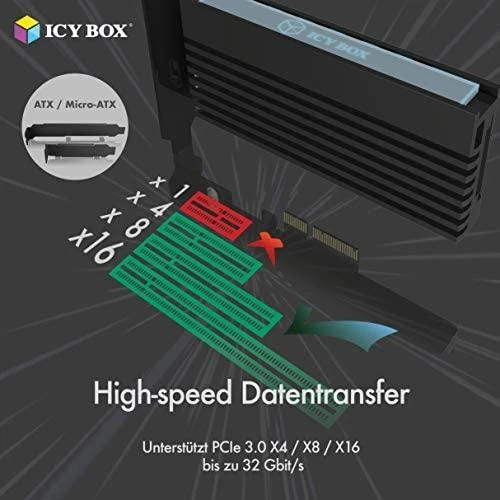 „Raidsonic“ | ICY BOX | PCIe plokštė su M.2 M-Key lizdu vienam M.2 NVMe SSD diskui