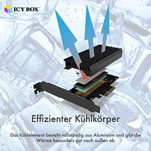 „Raidsonic“ | ICY BOX | PCIe plokštė su M.2 M-Key lizdu vienam M.2 NVMe SSD diskui