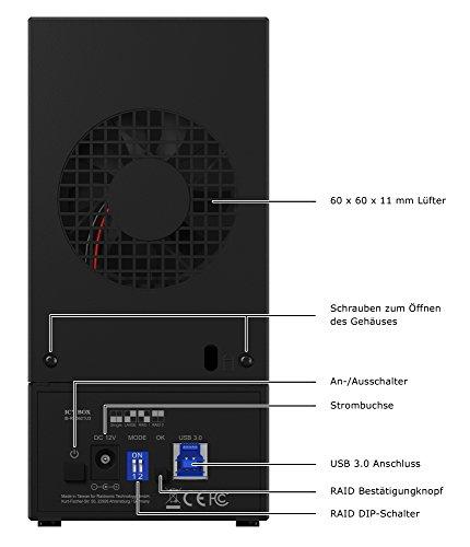 ICYBOX IB-RD3621U3 Icy Box išorinė RAID sistema, skirta 2x 3.5 SATA I/II/III SSD/HDD