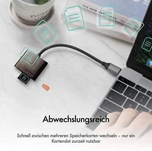 Icy Box RaidSonic ICYBOX USB 3.0 kortelių skaitytuvas Išorinis USB 3.0 Type-C pagrindinio kompiuterio jungtis SD 3.0 UHS-I Juodas