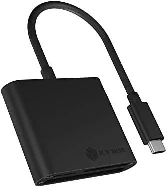 Icy Box RaidSonic ICYBOX USB 3.0 kortelių skaitytuvas Išorinis USB 3.0 Type-C pagrindinio kompiuterio jungtis SD 3.0 UHS-I Juodas