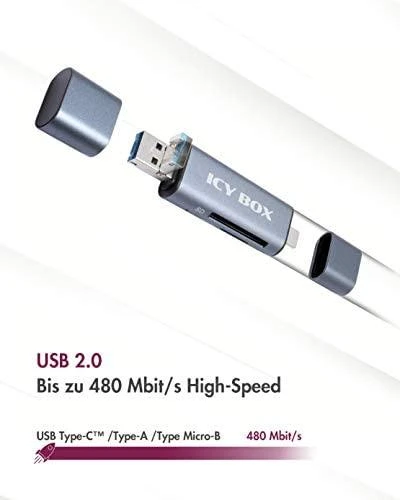 „Icy Box Raidsonic“ | Išorinis kortelių skaitytuvas su kelių USB jungčių jungtimi | Išorinis | „Micro SDHC“, „Micro SDXC“, „Micro SD 3.0 UHS-I SD, SDHC, SDXC, SD 2.0 UHS-I, MMC | išorinis