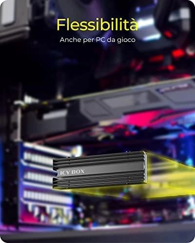 ICY BOX IB-M2HS-PS5 M.2 šilumos kriauklė PS5, tinka M.2 SSD 22x80 mm, 10 mm aukštis, juoda