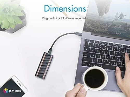ICY BOX IB-1824ML-C31 USB Type-C korpusas, skirtas M.2 NVMe SSD - RGB apšviesta