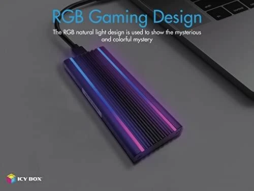 ICY BOX IB-1824ML-C31 USB Type-C korpusas, skirtas M.2 NVMe SSD - RGB apšviesta