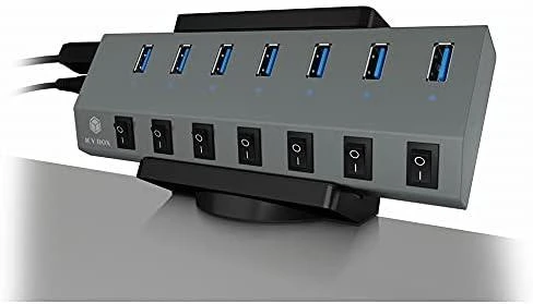 Icy Box Raidsonic IB-MSA106-HH stalo gnybtas stebulėms ir lizdų juostelėms, Juodas