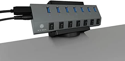 Icy Box Raidsonic IB-MSA106-HH stalo gnybtas stebulėms ir lizdų juostelėms, Juodas