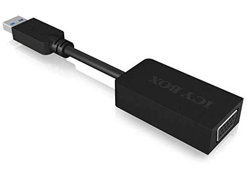 Raidsonic ICY BOX USB 3.0 į VGA adapteris – iki 1080p Full HD raiška (1920x1080px). VGA, USB 3.0