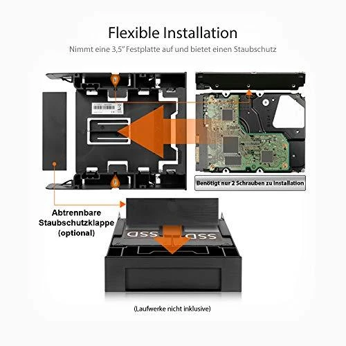 Icy Box Icy Dock Adapteris IcyDock 3,5" -> 5,25" + 2x6,3cm HDD / SSD 7-9,5 mm