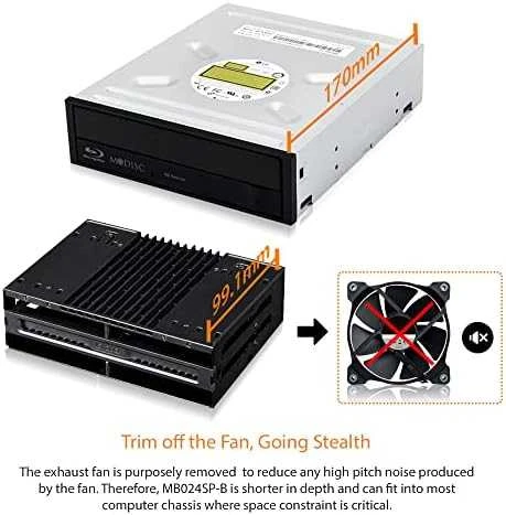 Carruzzo Icy Dock MB024SP-B saugojimo diskų korpusas HDD / SSD aptvaras Juoda 2.5″