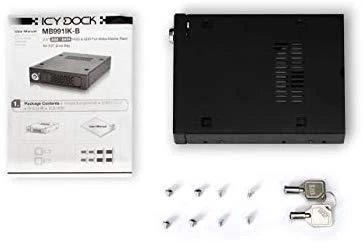 Nezatříděno Carruzzo Icy Dock MB991IK-B diskų įrenginio skyriaus dangtelis 2.5″ Atminties disko dėklas Juoda