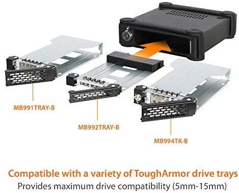 IcyDock Carruzzo Icy Dock ToughArmor MB991U3-1SB HDD / SSD aptvaras Juoda 2.5″