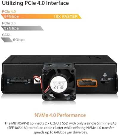 Nezatříděno Icy Dock MB105VP-B kietojo disko dėklas Juodas SSD dėklas