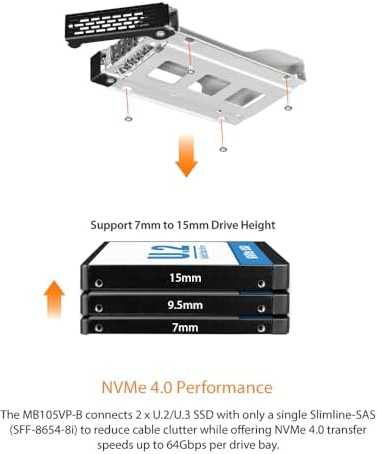 Nezatříděno Icy Dock MB105VP-B kietojo disko dėklas Juodas SSD dėklas