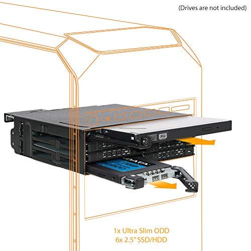 Kieszeń Icy Dock 6x 2.5'' SAS/SATA + itin plonas optinis diskas „ToughArmor“ (MB606SPO-B)