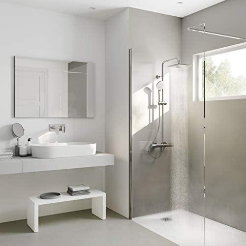 Stacionari dušo sistema Ideal Standard Ceratherm T100, Evo Diamond 200x200 mm galva ir rankiniu dušu, chrom