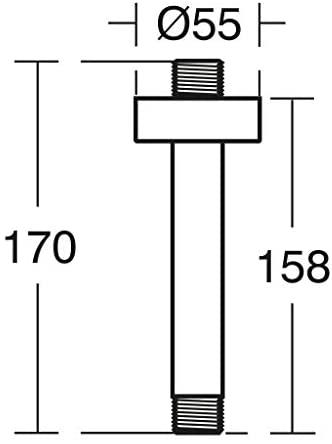 Stacionarios dušo galvos laikiklis Ideal Standard IdealRain, iš lubų 150 mm, chromuota